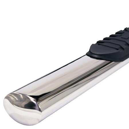 Trailfx TrailFX A1544S; Step Nerf Bar; With Step Pads 4 Inch Oval Straight Polished Stainless Steel A1544S